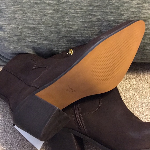 NWT Brand New MANGO cowboy boots coffee brown heel - Picture 6 of 6